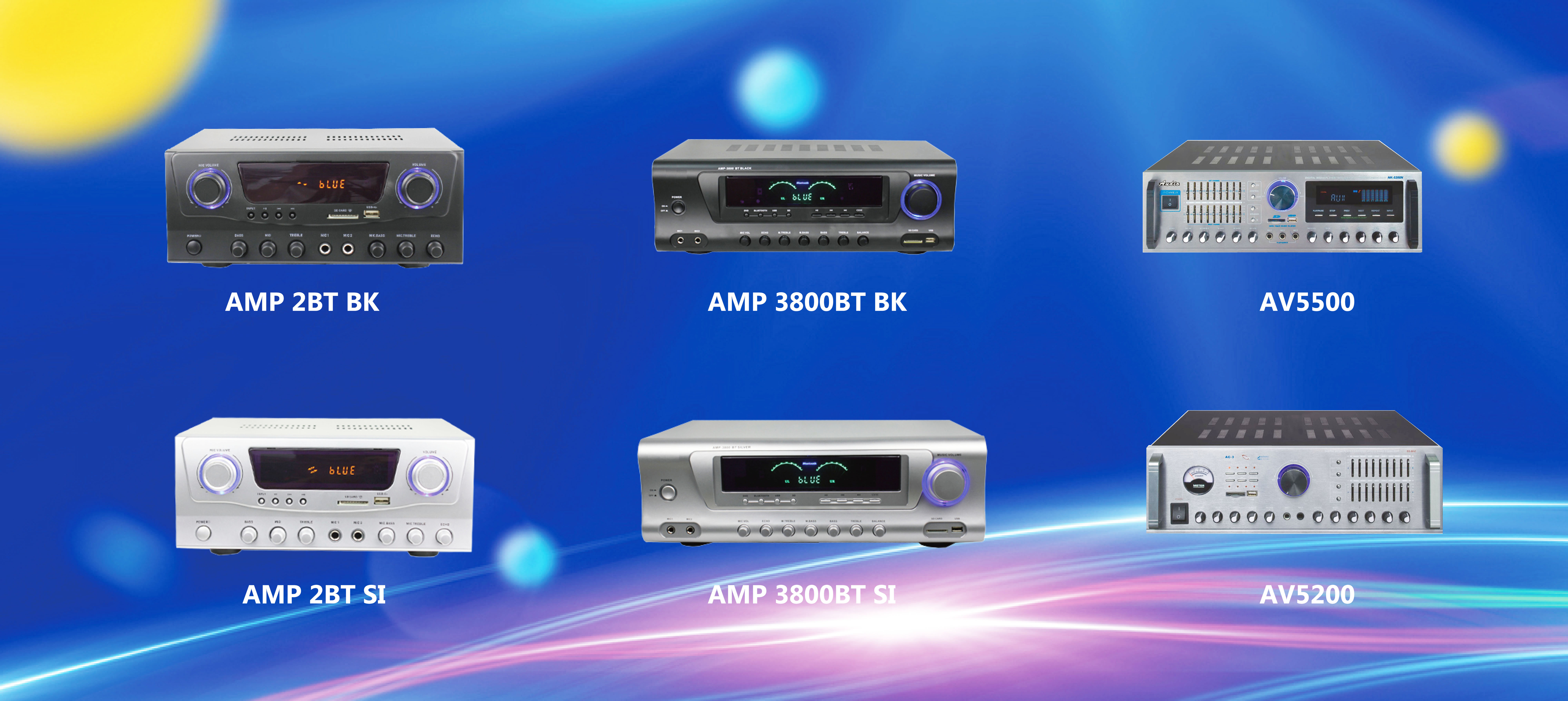 AMP 2BTSILVER     AMP 2BTBLACK    AMP3800BTBLACK  AMP3800BTSILVER   AV5500  AV5200