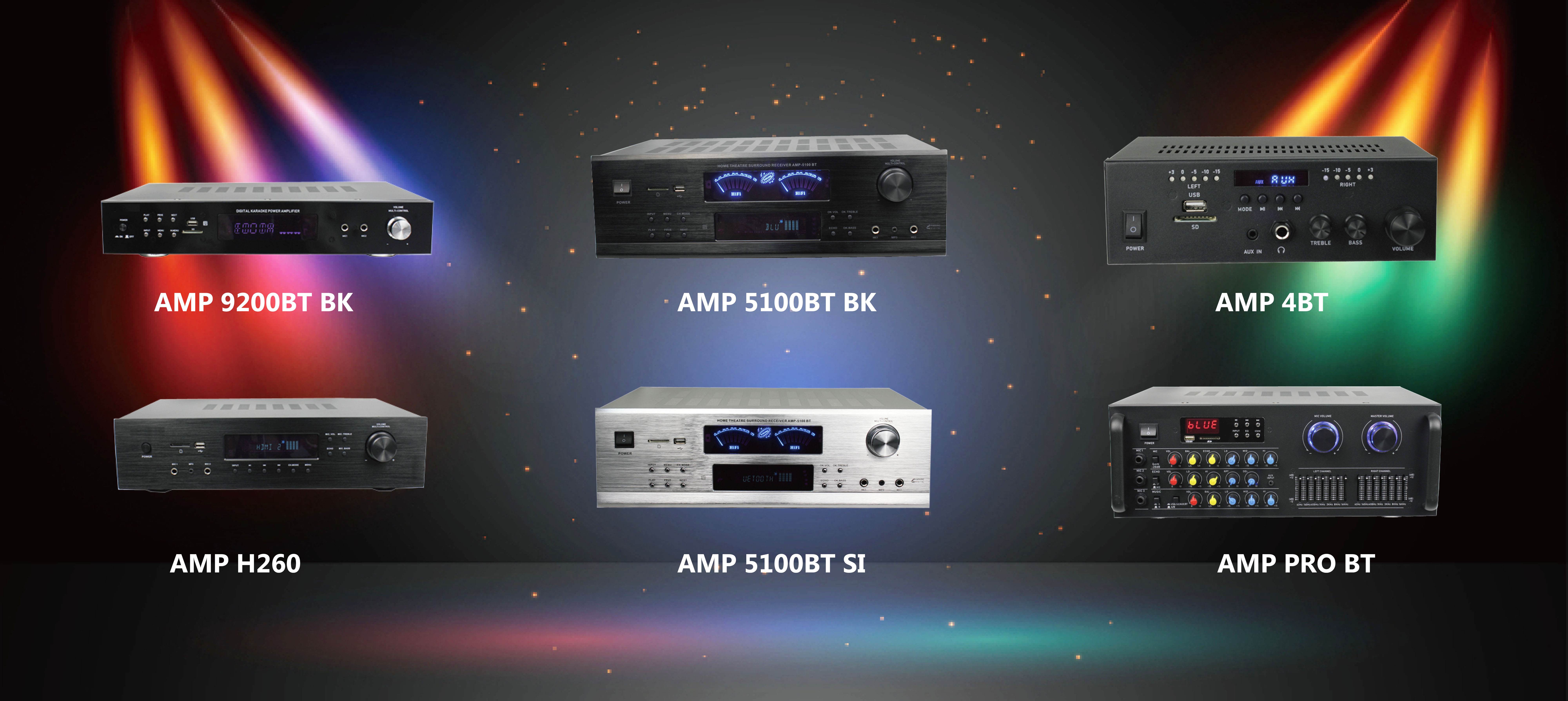 AMP-9200BT BK    AMP-H260  AMP-5000BTBK   SMP-5000BTSI  SMP-4BT  AMP PRO BT